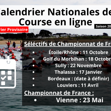 Calendrier prévisionnel Sélectifs Régionaux Courses En Ligne NEV